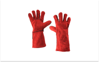 Краги спилковые Weld Winter red lux A0301-B р-р 10 мех красные